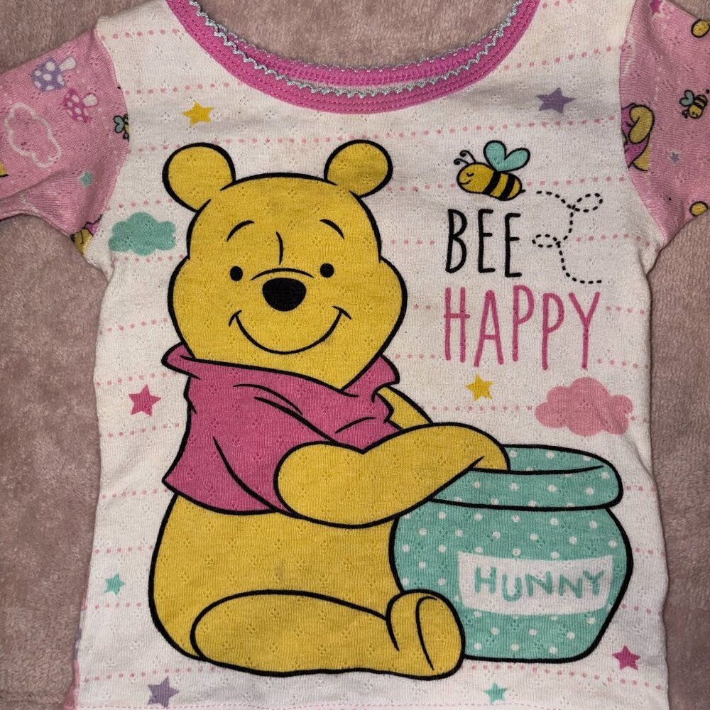💜3/$12✨ 18M Disney Baby Winnie the Pooh Bee Happy Pointelle Top - FAIR / PLAY